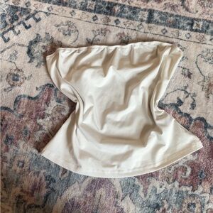 SHEIN Cream Sleeveless Bustier Blouse